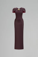 CALISTA • Caelis Gold Flower Column Dress