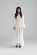 Ivory Choi Bow Smocked Muslin Maxi Dress for women, from DAS LA VIE, The Viet Concept