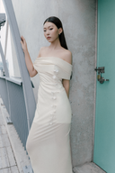 White Lasvian Midi Dress for women, from WHITE PLAN, The Viet Concept 