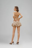 Mocha La Fata Mini Dress for women, from La Vierge, The Viet Concept