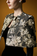 Noir Royale Velvet Bustier A-Line Gown With Embellished Cape for women, from IHF ATELIER, The Viet Concept 