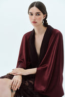 LA VIERGE • Boticeli Draped Satin & Lace Maxi Dress