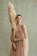 Avelia Nude Apricot Couture Tulle Gown for women, from DUONG ATELIER, The Viet Concept