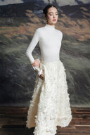 Imperial Bow-Embellished Tweed Jacquard Midi Skirt for women, from HOBB, The Viet Concept 