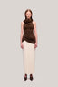 Brown Van Nhu Bodycon Sleeveless Elastic Cotton Top for women, from TINH, The Viet Concept 