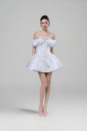 Hebe Floral Taffeta Corset Mini Dress for women, from JOSEPHINE, The Viet Concept 