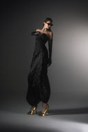 Noctiflora Luxe Convertible Lamé Dress-To-Pant Gown for women, from SORAMAME, The Viet Concept
