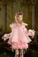 Rosalie Couture Pink Organza Mini Dress for women, from MADDY HATES ROSE, The Viet Concept
