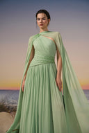 Amara One-Shoulder Crystal Chiffon Evening Gown for women, from 21SIX, The Viet Concept