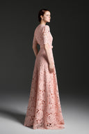 Lace A-Line Gown with Crystal Embellished Neckline and Bow Belt for women, from IHF STUDIO, The Viet Concept 