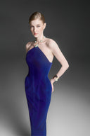 Lumirel Celestia Halter Velvet Jacquard Sheath Midi Dress for women, from MAISON DES COPAINS, The Viet Concept 