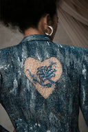 Cera Éclat Enamel Denim Vest for women, from MOC NHU, The Viet Concept