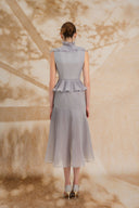 ROSEE de MATIN • Sleeveless Iris Pleated Set
