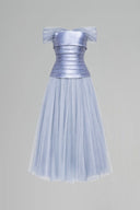 Krissy Blue Grey Taffeta Tulle Evening Gown for women, from JOSEPHINE, The Viet Concept