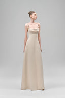 Lirien A-line Cowl Neck Crepe Floor Length Dress for women, from Maison Des Copains, The Viet Concept 