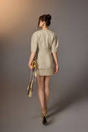 Puff-Sleeve Peplum Silk Blazer for women, from KEIRA TONG, The Viet Concept 