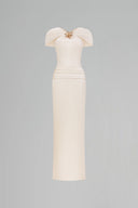 CALISTA • Caelis Gold Flower Column Dress
