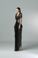 Nightfall Gold Sequin Mesh Cape Tube Dress for women, from SORAMAME, The Viet Concept