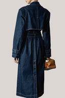 Ayla Straight Belt Strap Denim Calf Length Trench Coat for women, from HOBB, The Viet Concept 