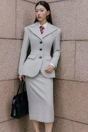 Gray Novber Midi Skirt for women, from WHITE PLAN, The Viet Concept