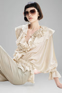 Sand Ruffled V-Neck Blouse for women, from Must Have, The Viet Concept 