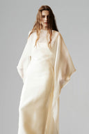 White Charlotte Strapless Taffeta Maxi Dress for women, from HUONG, The Viet Concept 