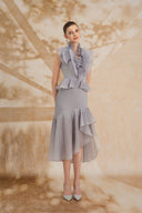 ROSEE de MATIN • Sleeveless Iris Pleated Set