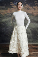 Imperial Bow-Embellished Tweed Jacquard Midi Skirt for women, from HOBB, The Viet Concept 