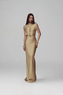 Gold Lucentia Maxi Dress for woman, from POEM, The Viet Concept 