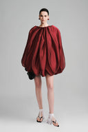 Red Cocoon Mini Dress for women, from Lecia, The Viet Concept