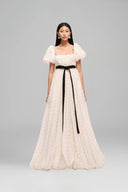 Cream Soufflé Maxi Dress for women, from Guyehi Studio, The Viet Concept 