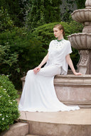 Mermaid High Neck Crystal Shimmer Silk Evening Gown for women, from IHF ATELIER, The Viet Concept