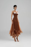 Brown Liane Dress for woman, from HUELLEY ROSE, The Viet Concept 