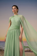 Amara One-Shoulder Crystal Chiffon Evening Gown for women, from 21SIX, The Viet Concept