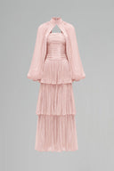 Alriza Pink Chiffon Layered Evening Gown for women, from JOSEPHINE, The Viet Concept