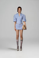 KEIRA TONG • Minimal Stripe Silk Skort