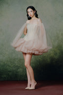 LINH PHUNG • Éclat Couture Silk Chiffon Corset Mini Dress