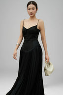 Black Lenoir Strap Maxi Dress for women, from Guyehi Studio, The Viet Concept 