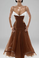 Brown Liane Dress for woman, from HUELLEY ROSE, The Viet Concept 