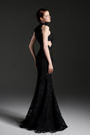 Floral Garden Lace Halter Mermaid Cut-Out Maxi Dress for women, from IHF STUDIO, The Viet Concept 