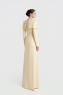 TRACY COUTURE • Cape Shoulder Floral Crystal A-Line Matte Gown
