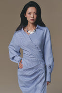 Sailing Asymmetric Ruched Silk Shirt Dress for women, from KEIRA TONG, The Viet Concept 