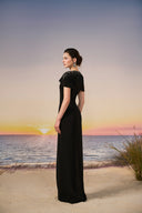 Serra Crystal Cape-Sleeve Crepe Evening Gown for women, from 21SIX, The Viet Concept