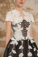 ROSEE de MATIN • Black White Mini Lace Dress
