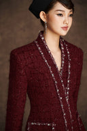Embroidered V-Neck Tweed Jacket for women, from KEIRA TONG, The Viet Concept