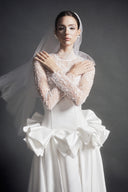 LINH PHUNG • J'Adore Pure White Embroidered Lace A-Line Bridal Gown