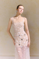 Aste Sheer Floral Sequin Couture Top for women, from ARTI, The Viet Concept 