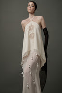 LE LAM AMARÉ • Serein Silk Chiffon Fringe Maxi Skirt