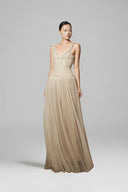 Onnie Éclat Pleated Mesh Gown Dress for women, from BYDI, The Viet Concept