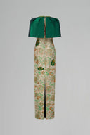 Noctelle Metallic Jacquard Column Cape Gown for women, from IHF ATELIER, The Viet Concept 